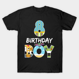 Toy Funny 8th Birthday Story B-day Gift For Boys Kids T-Shirt